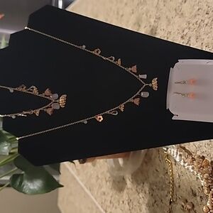 Avon Gold and Pink Necklace Set